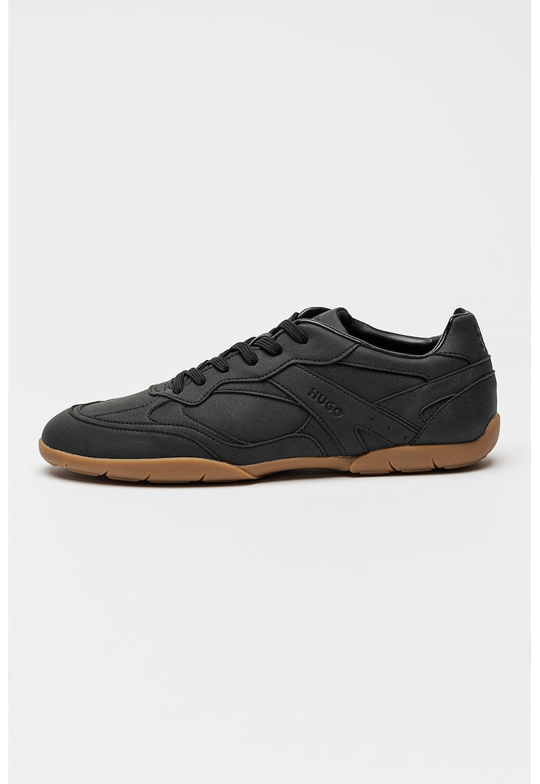 Pantofi sport low-cut din piele nabuc sintetica Keeston - Negru stins