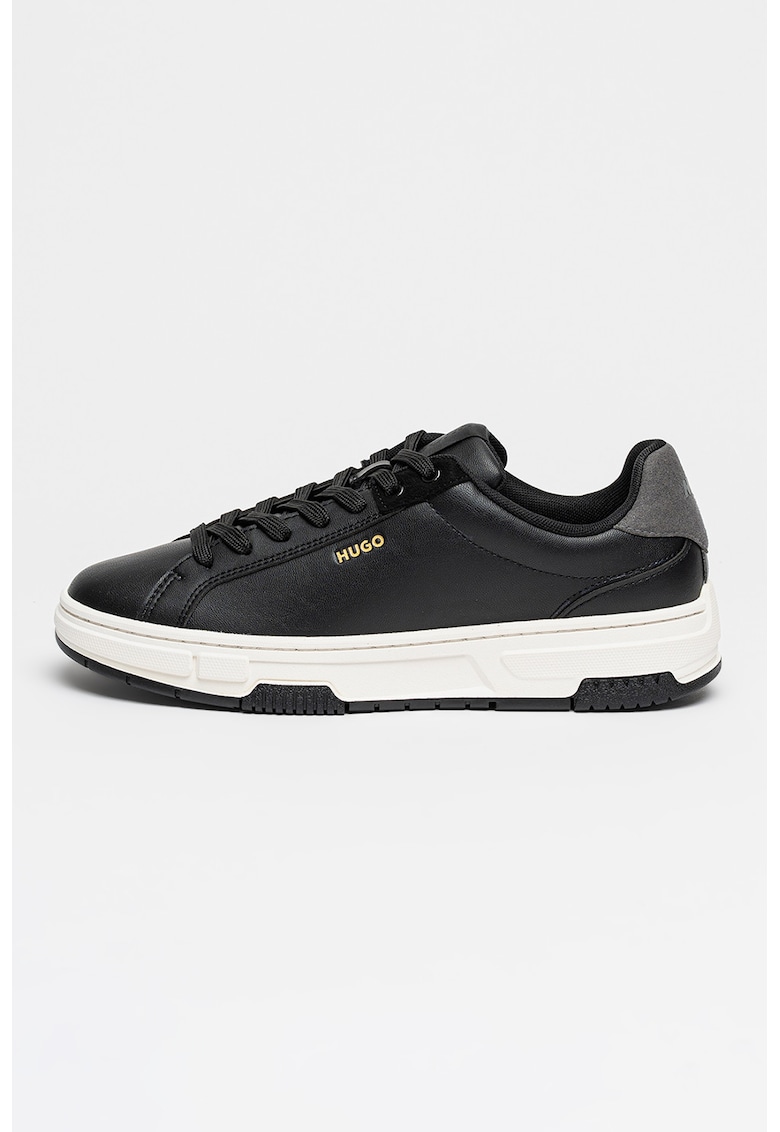 Pantofi sport Yarrow de piele ecologica si piele intoarsa sintetica - Negru/Gri inchis