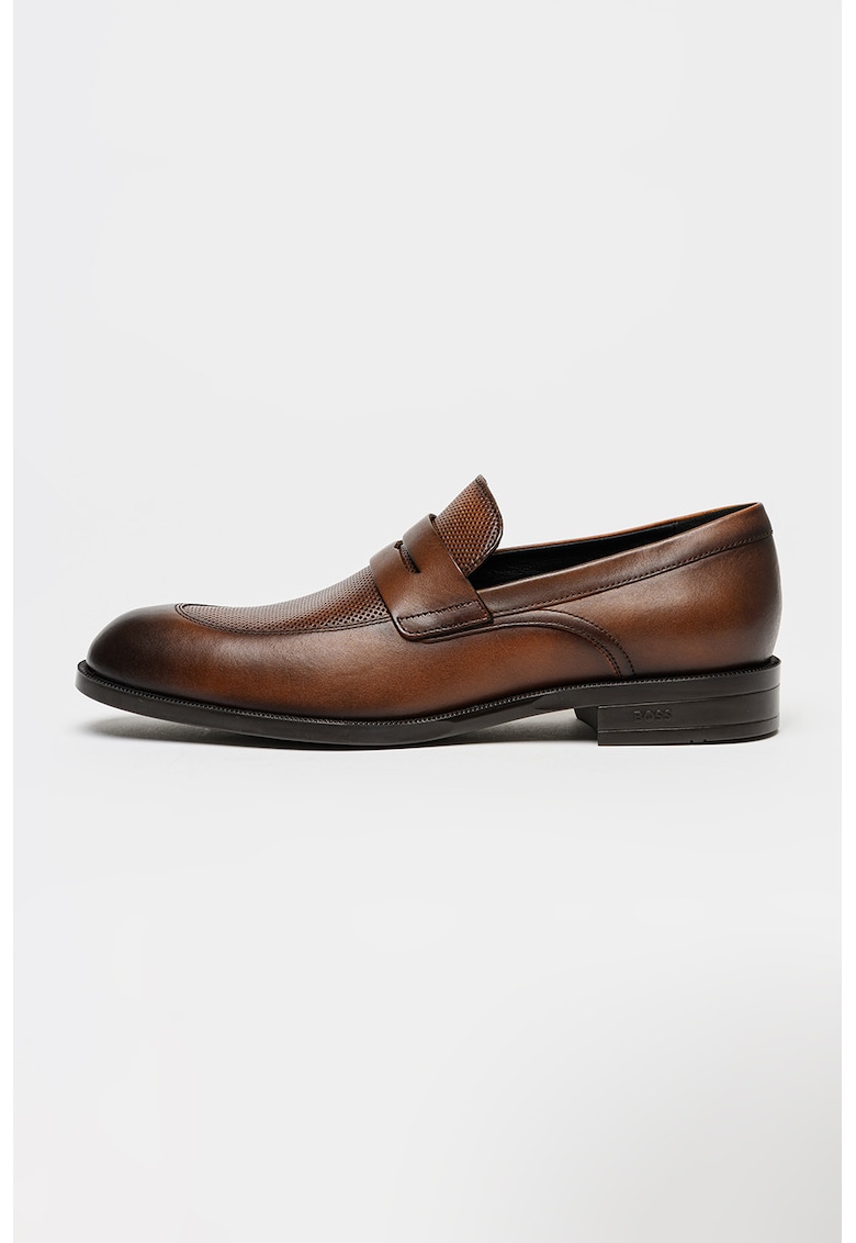 Pantofi loafer penny din piele Tayil - Maro inchis
