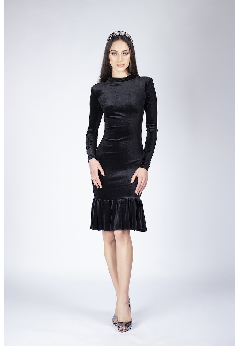 Rochie midi din catifea