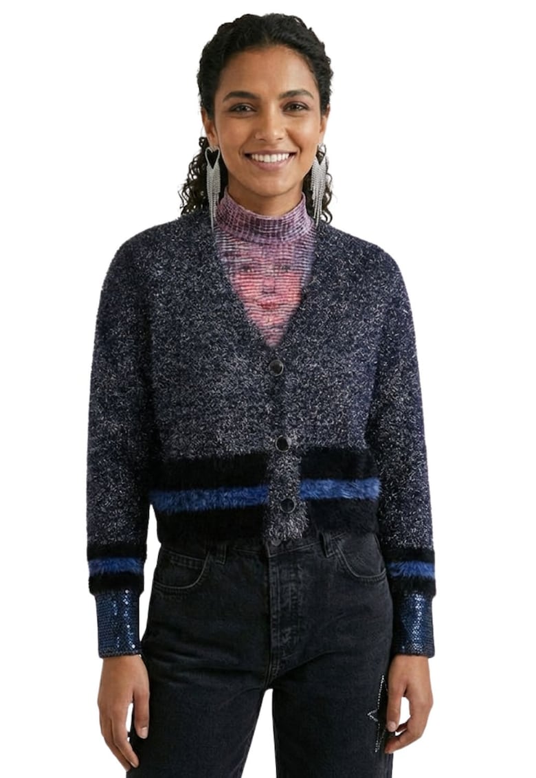 Pulover de dama Tops cardigan cu fire stralucitoare