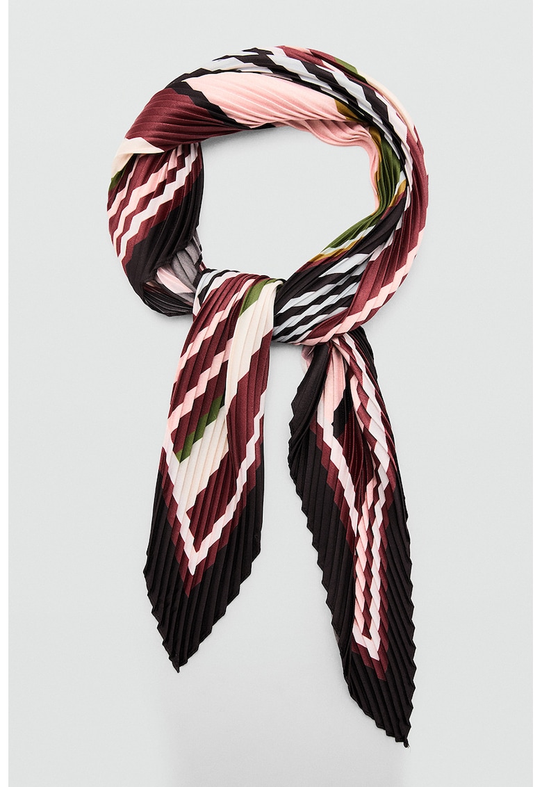 Esarfa cu pliuri si dungi - Multicolor