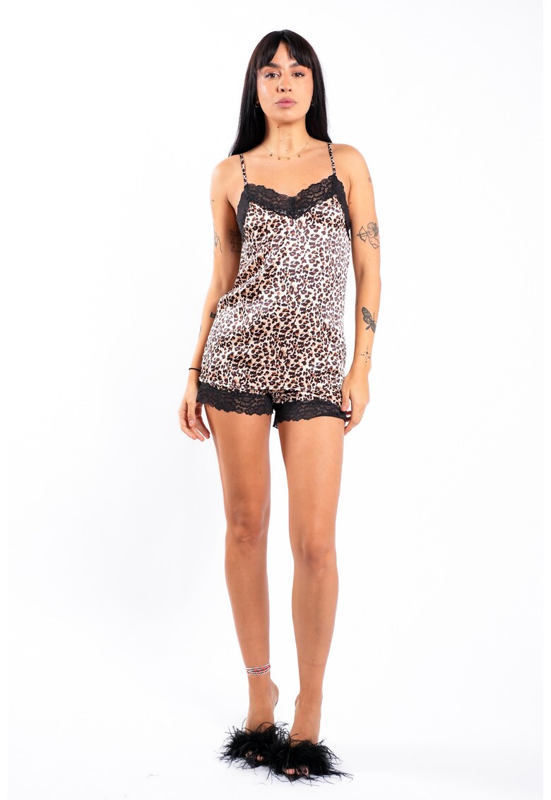 Set leopard satin nude Limited Edition - Multicolor