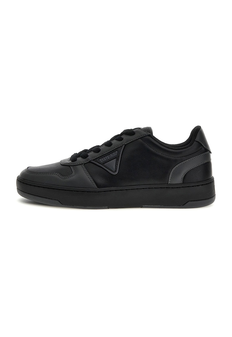 Pantofi sport din piele ecologica cu detalii logo - Negru