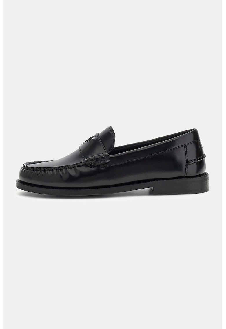 Pantofi loafer uni din piele - Negru