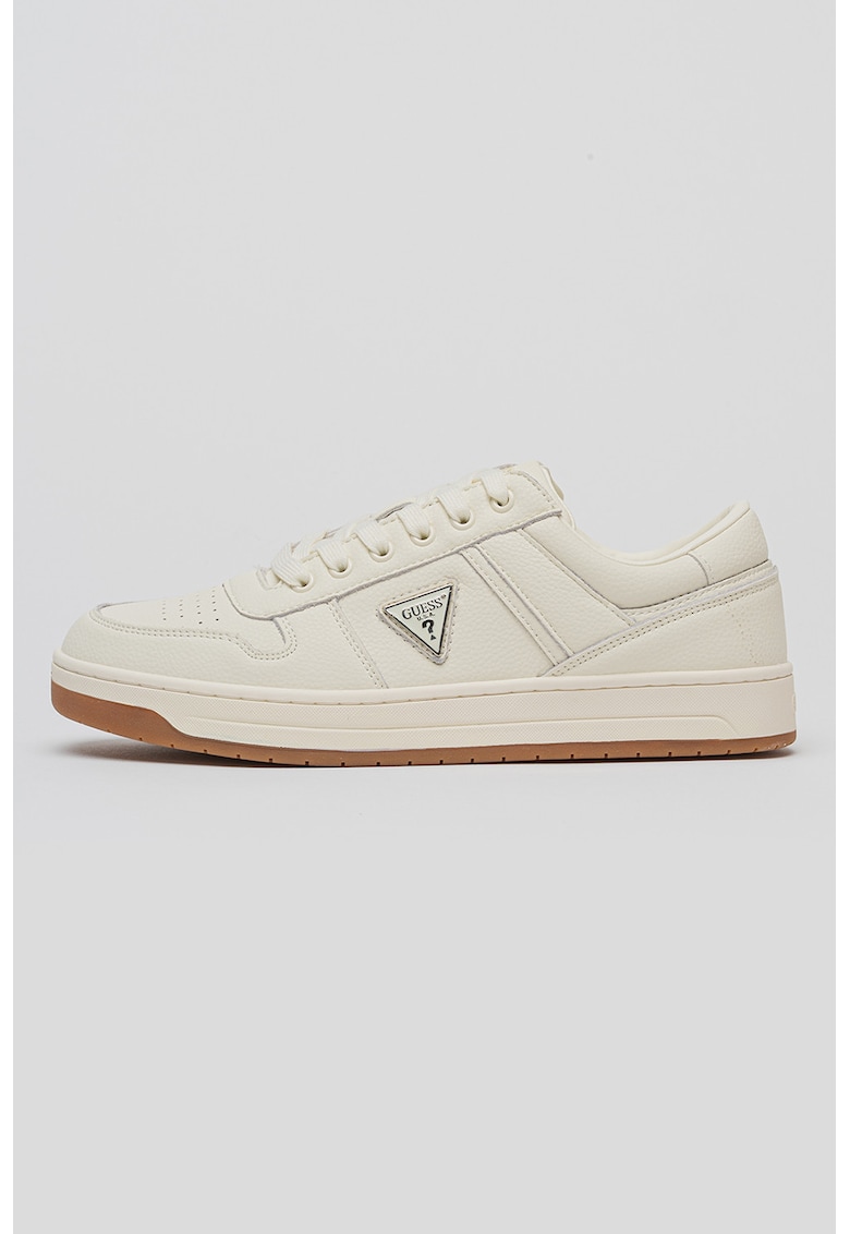 Pantofi sport low-cut din piele - Alb fildes
