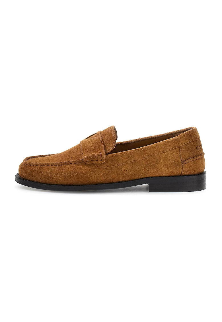Pantofi loafer din piele intoarsa - Maro scortisoara