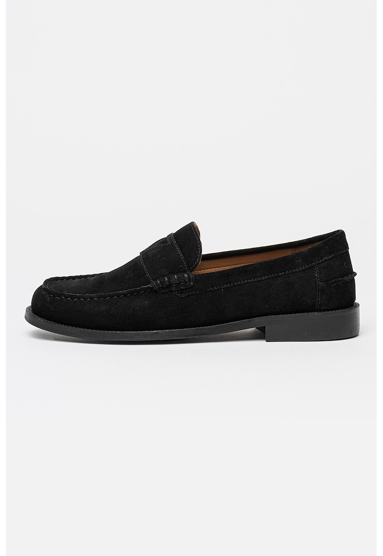 Pantofi loafer din piele intoarsa - Negru