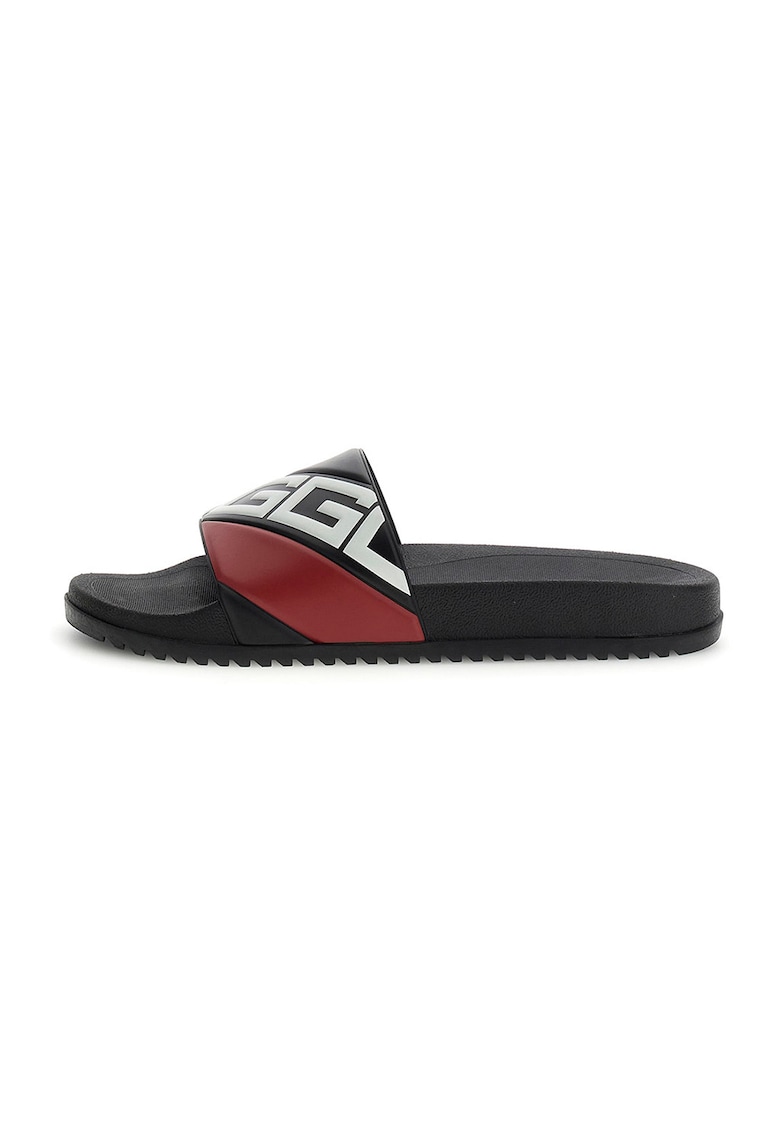 Papuci cu model - Negru/Rosu inchis