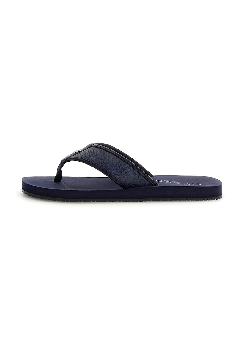 Papuci flip-flop cu model logo - Albastru inchis