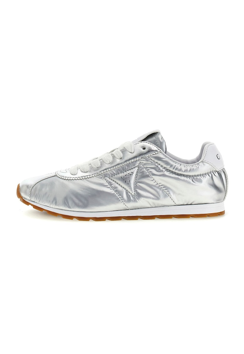 Pantofi sport low-cut cu aspect metalizat - Argintiu