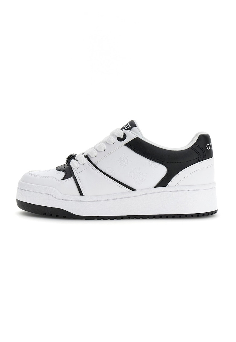 Pantofi sport din piele ecologica cu logo - Negru/Alb optic