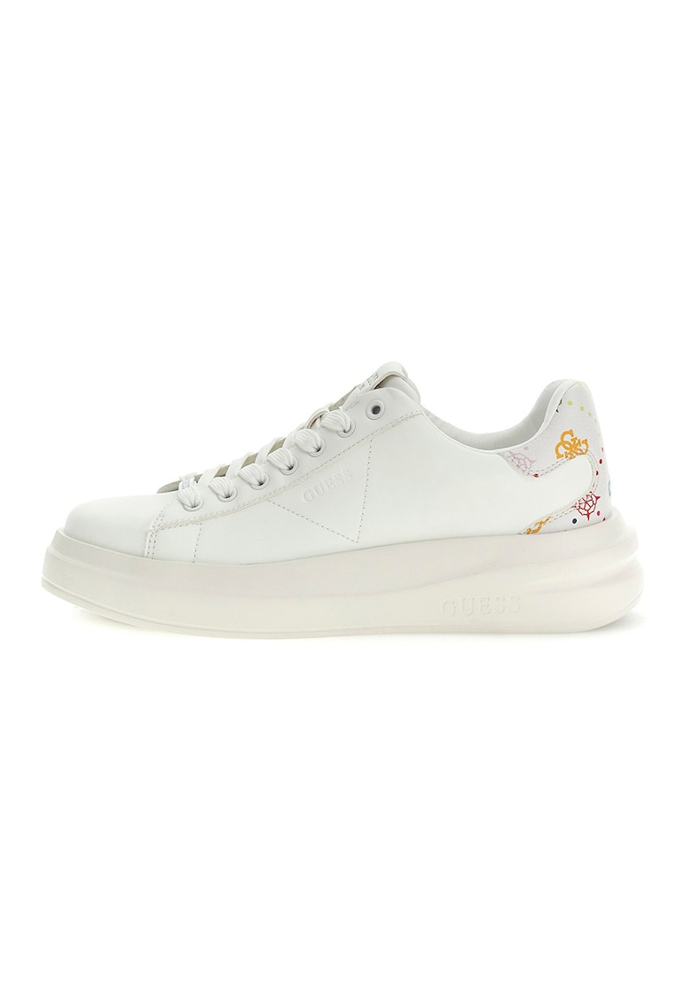 Pantofi sport din piele cu talpa plata - Alb