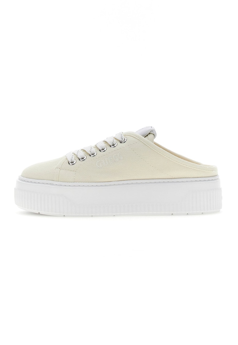 Tenisi cu talpa flatform - Alb murdar
