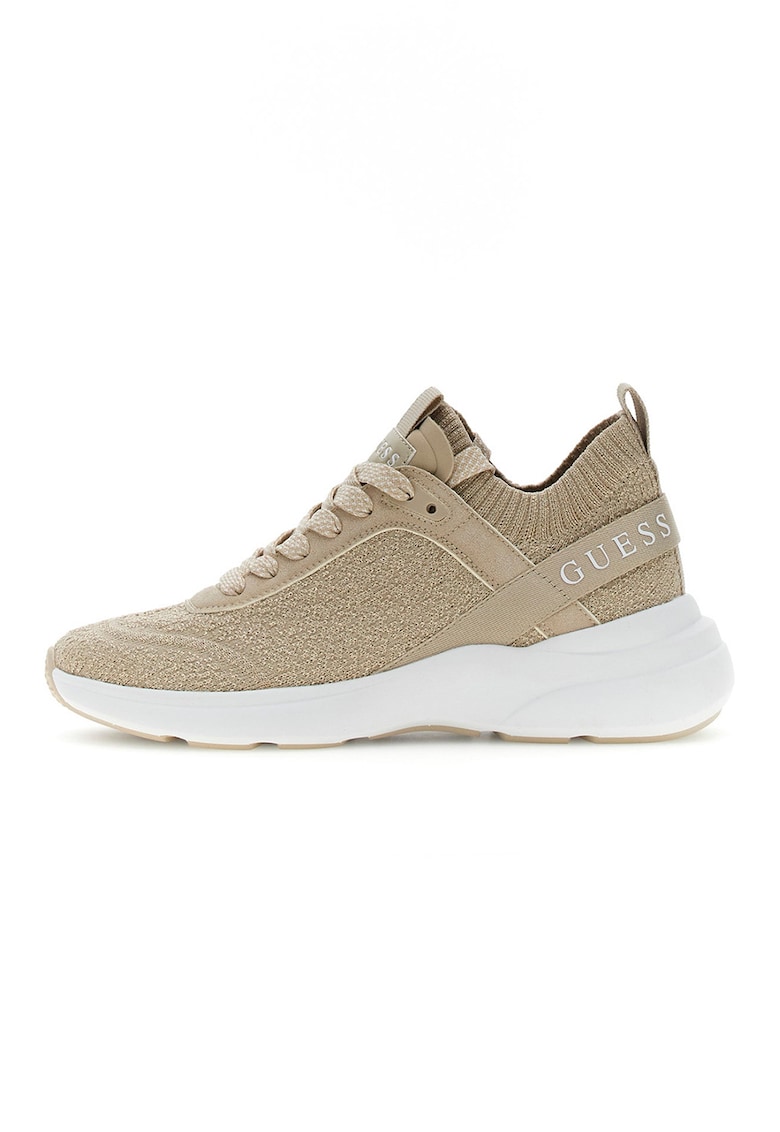 Pantofi sport din material textil cu talpa demi-wedge - Bej