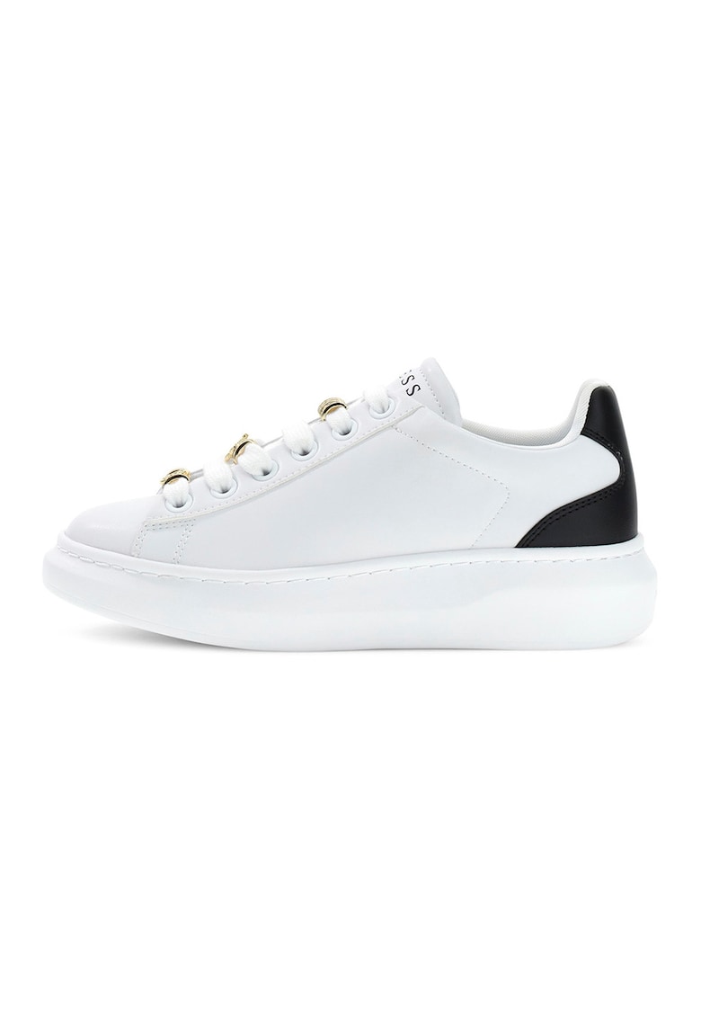 Pantofi sport Fionia din piele ecologica cu logo - Alb/Negru