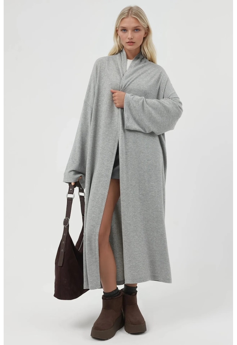 Cardigan tricot - gri - lung - One Size