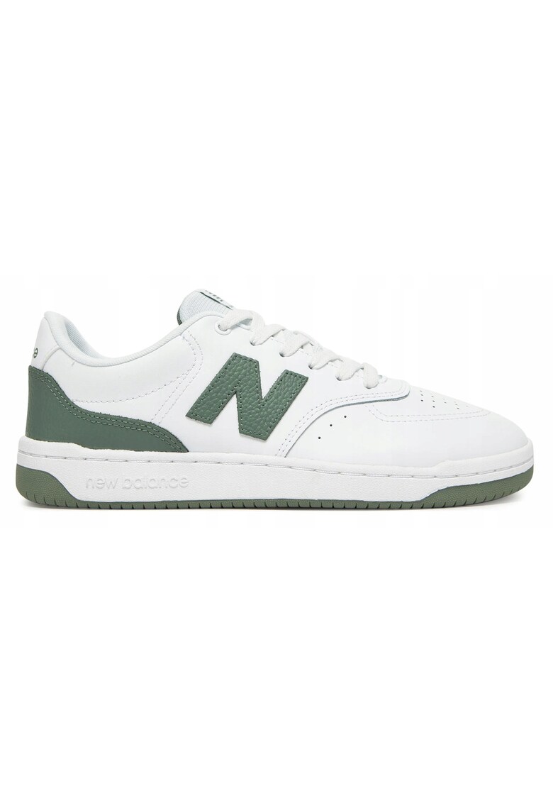 Pantofi sport din piele cu logo contrastant - Alb - Verde - Alb/Verde