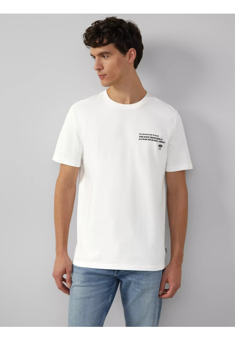 Tricou barbati la baza gatului - Regular fit - cu imprimeu Ford® - Alb -