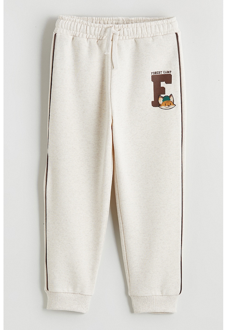 Pantaloni de trening cu captuseala calduroasa - Maro/Alb murdar