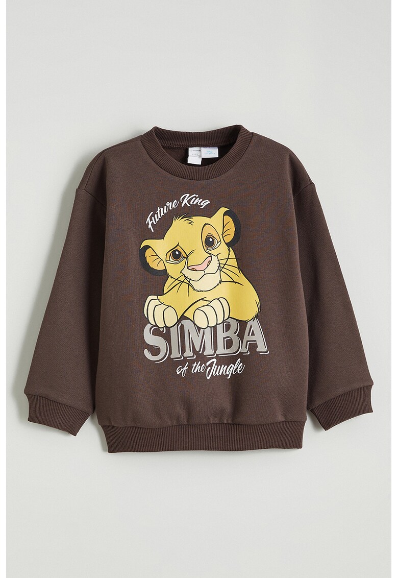 Bluza de trening cu imprimeu grafic si captuseala care mentine caldura - Maro inchis/Galben