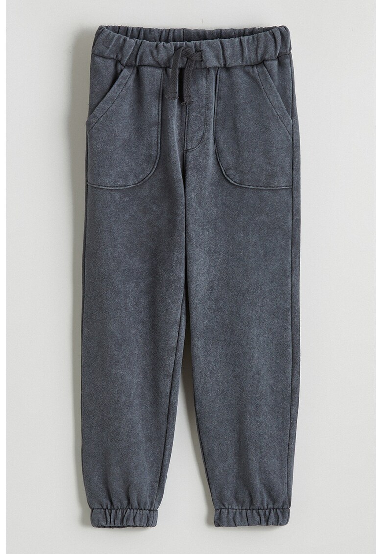 Pantaloni de trening din bumbac cu buzunare laterale - Gri carbune