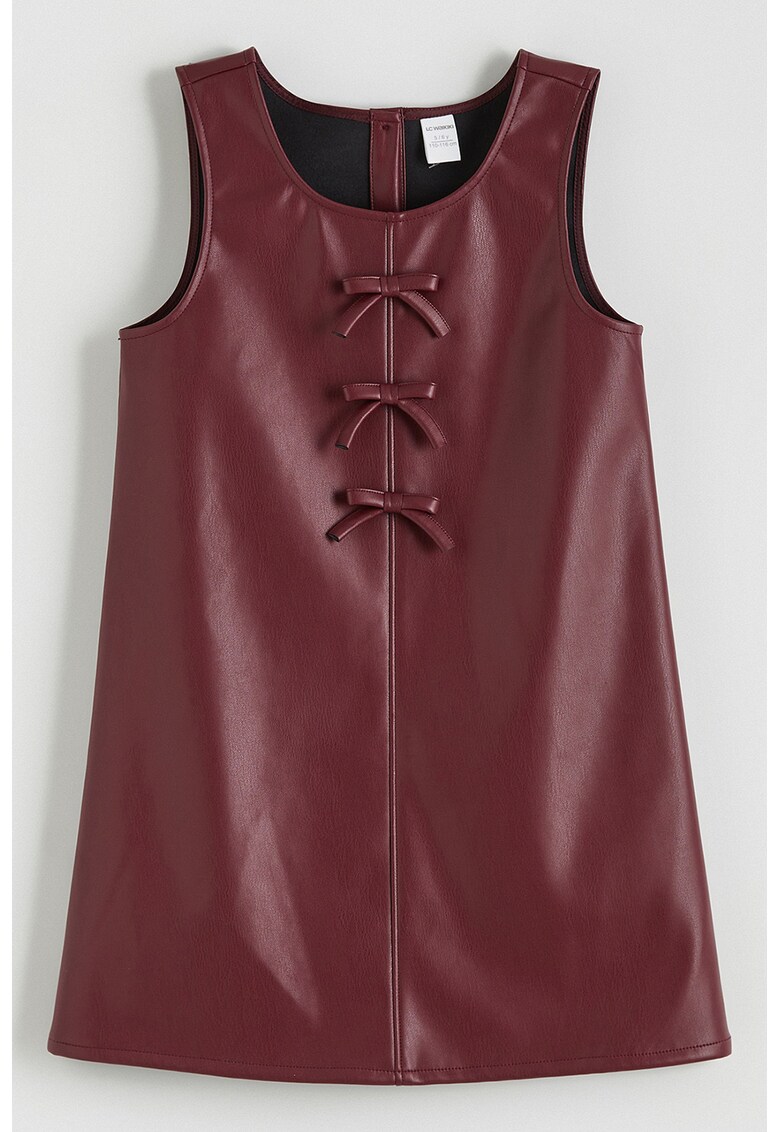 Rochie dreapta din piele ecologica - Visiniu