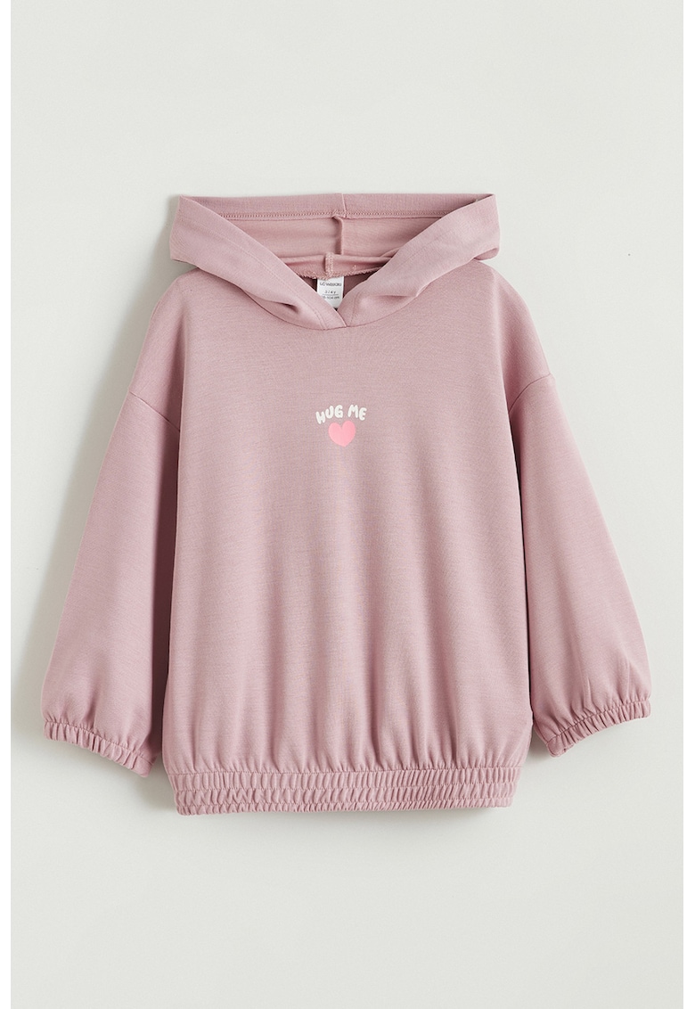 Hanorac cu maneci cazute - Roz prafuit