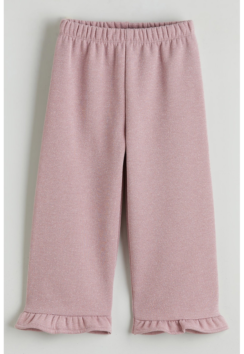Pantaloni de trening din amestec de bumbac cu talie elastica - Roz prafuit