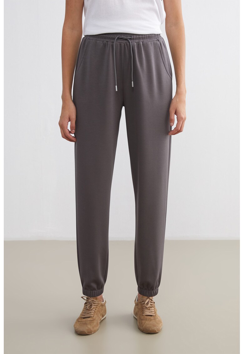 Pantaloni de trening cu talie ajustabila - Gri inchis
