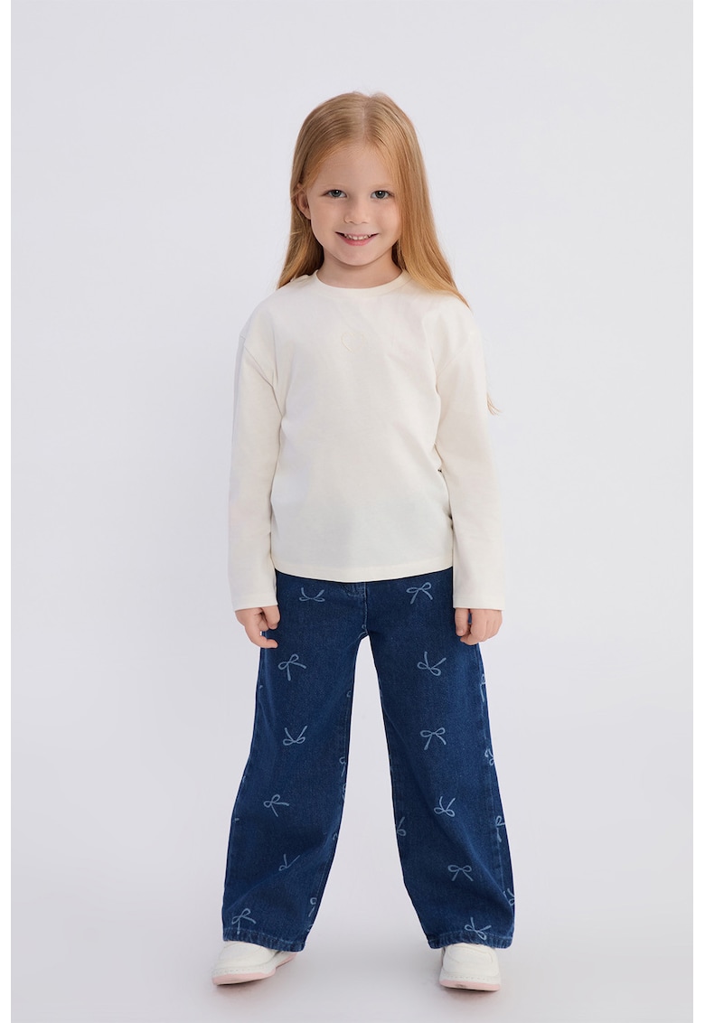 Blugi cu croiala ampla si model funda - Albastru inchis