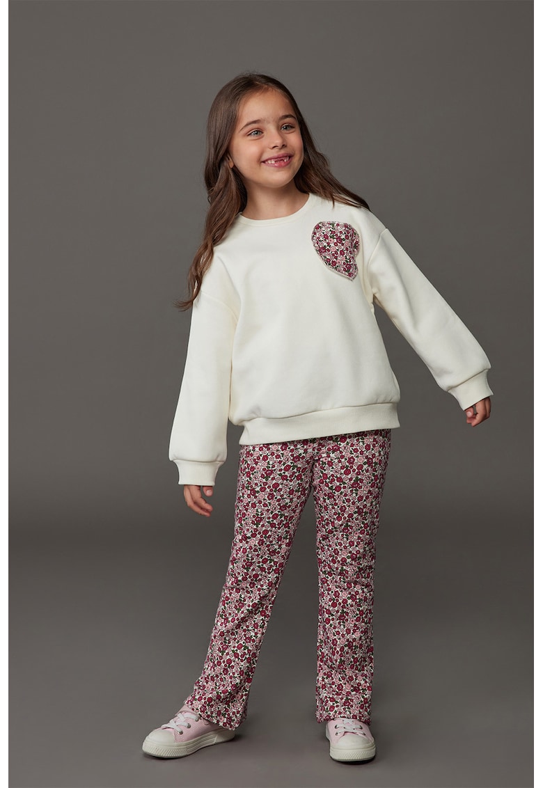 Trening cu model floral - Alb/Verde/Roz