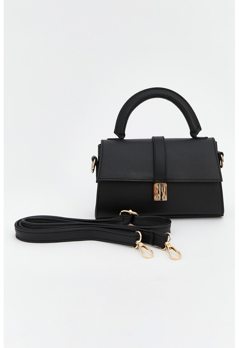 Geanta crossbody din piele ecologica cu inchidere cu clapa