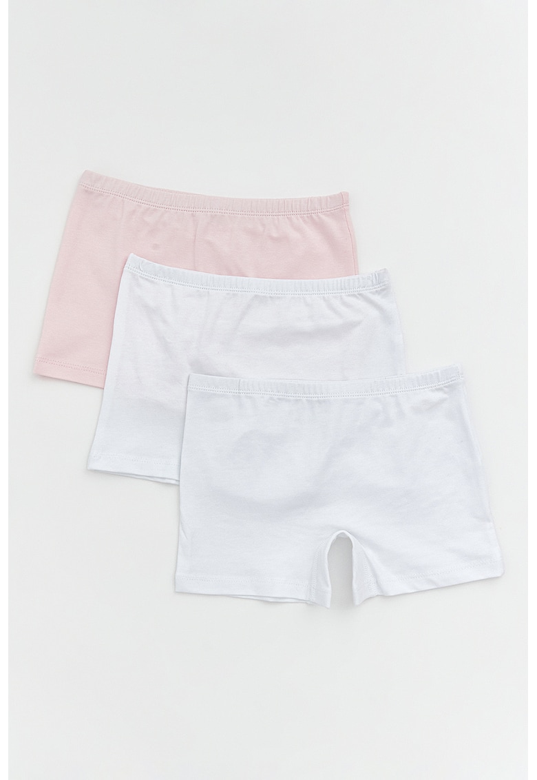 Set de boxeri din amestec de bumbac - 3 perechi - Alb/Roz
