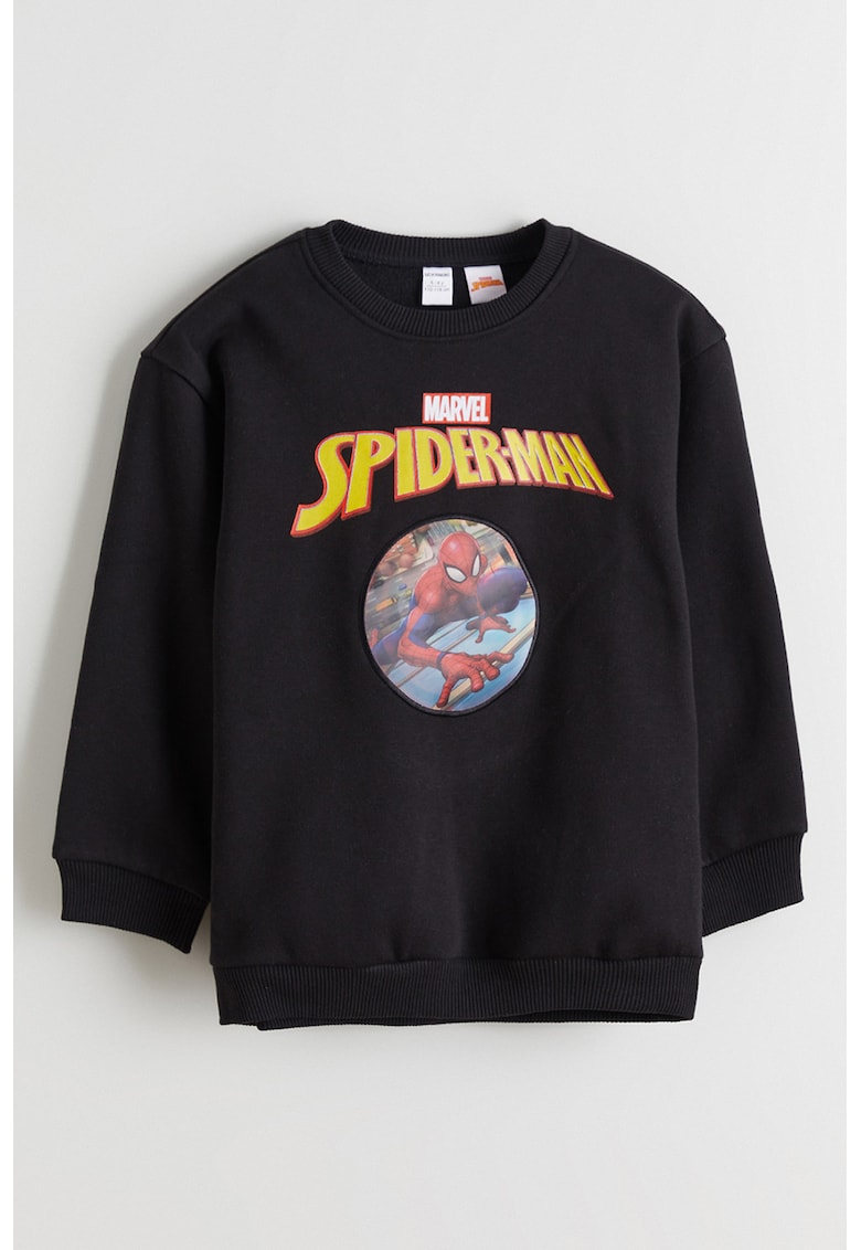 Bluza de trening cu imprimeu Spider-Man - Negru