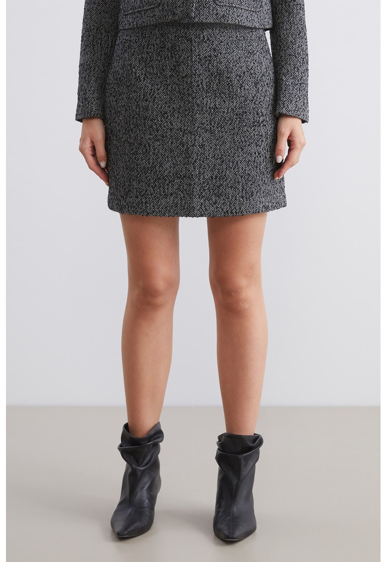 Fusta mini cu model uni - Gri inchis