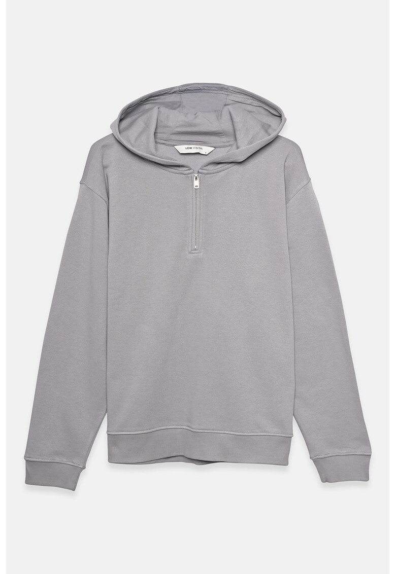 Hanorac cu fenta cu fermoar - Gri deschis
