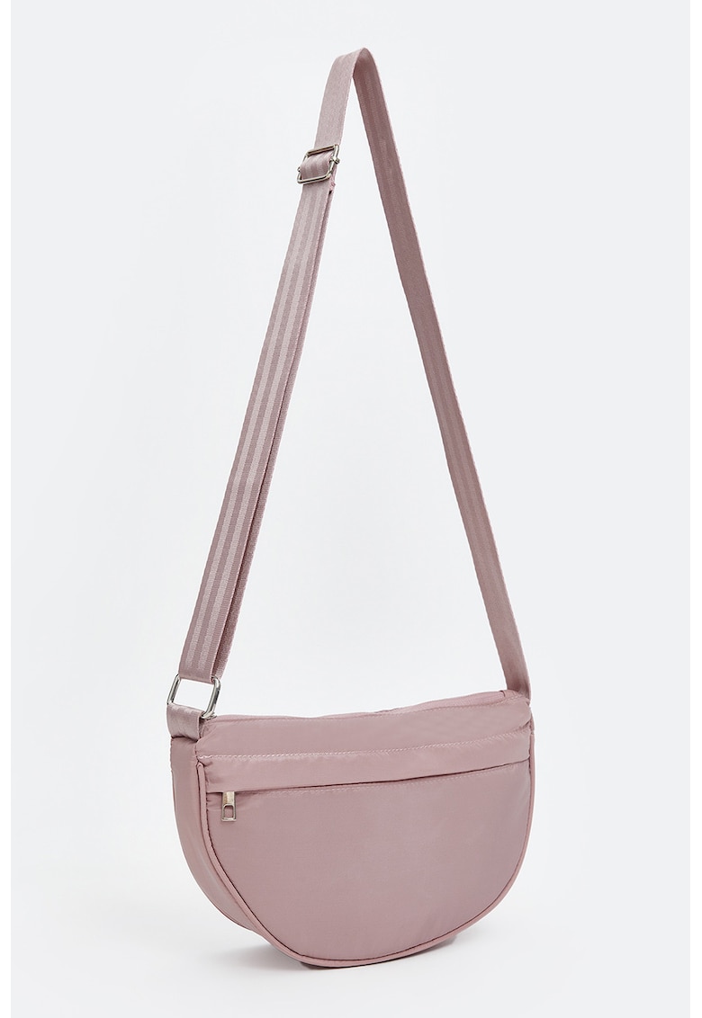 Geanta crossbody cu model uni - Roz prafuit