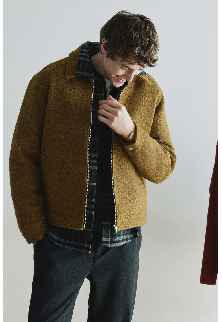 Jacheta cu fermoar - Verde masliniu