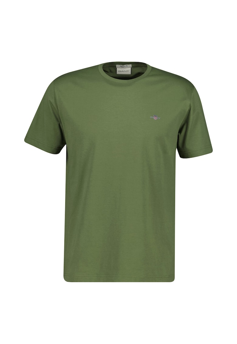 Gant Tricou regular fit din bumbac Shield - Kaki inchis