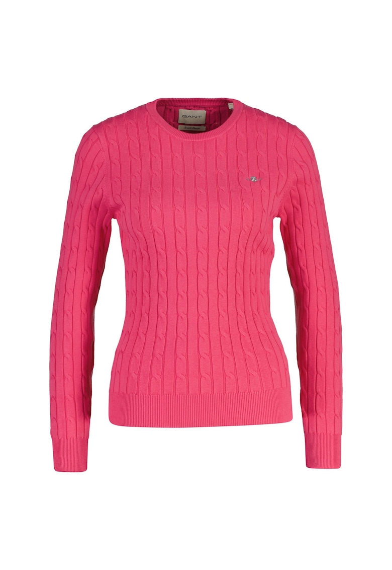 Gant Pulover slim fit cu model torsade - Roz