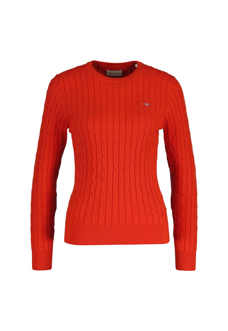 Gant Pulover slim fit cu model torsade - Coral