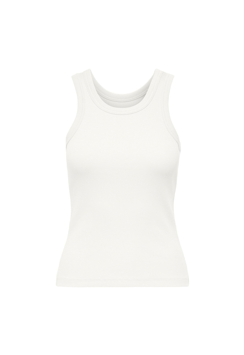 Top uni slim fit - Alb
