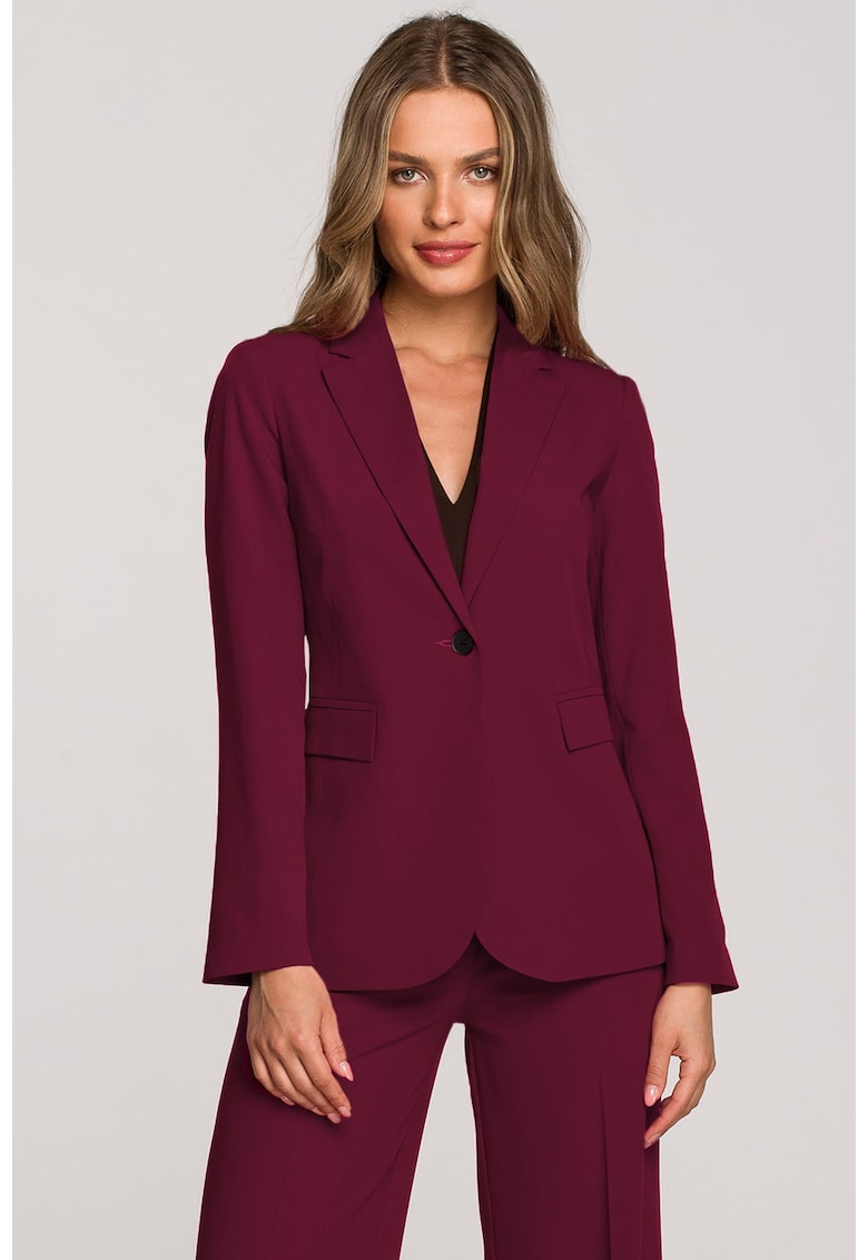 Blazer cu un singur nasture - burgundy - Visiniu