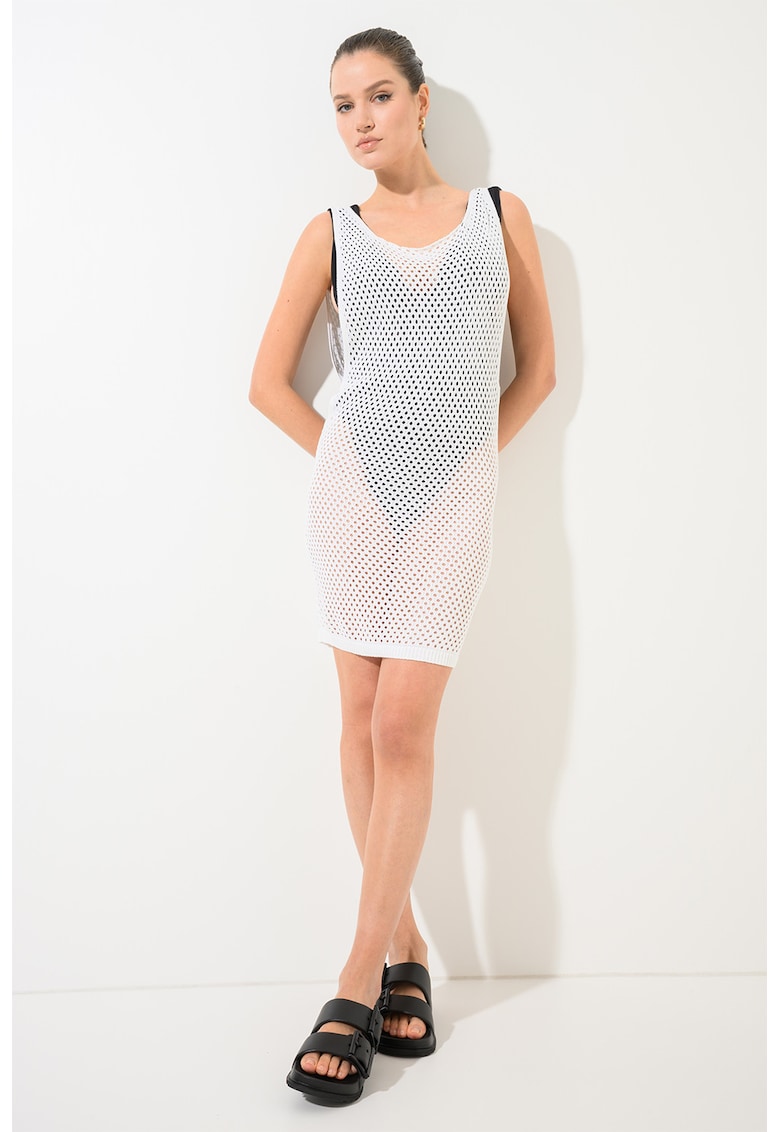 Rochie cu perforatii - Alb