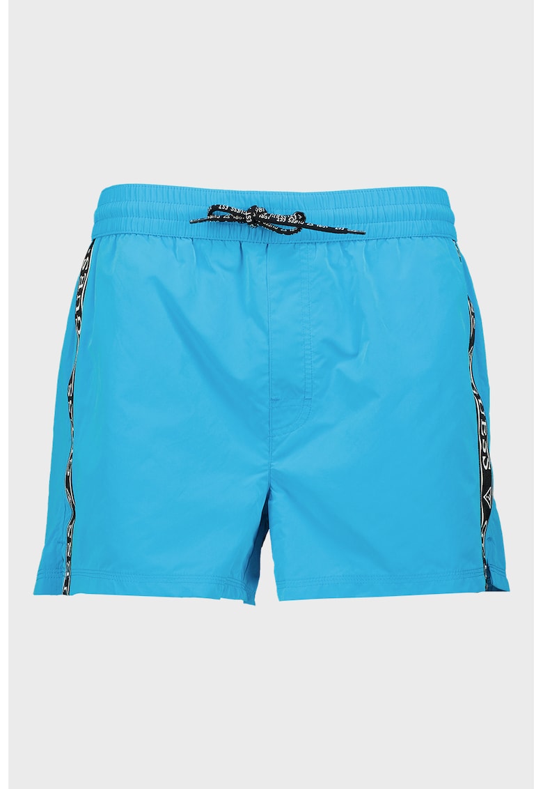 Pantaloni scurti de baie cu benzi logo laterale - Albastru