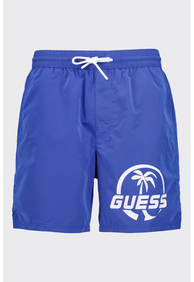 Pantaloni scurti de baie cu imprimeu logo - Albastru royal