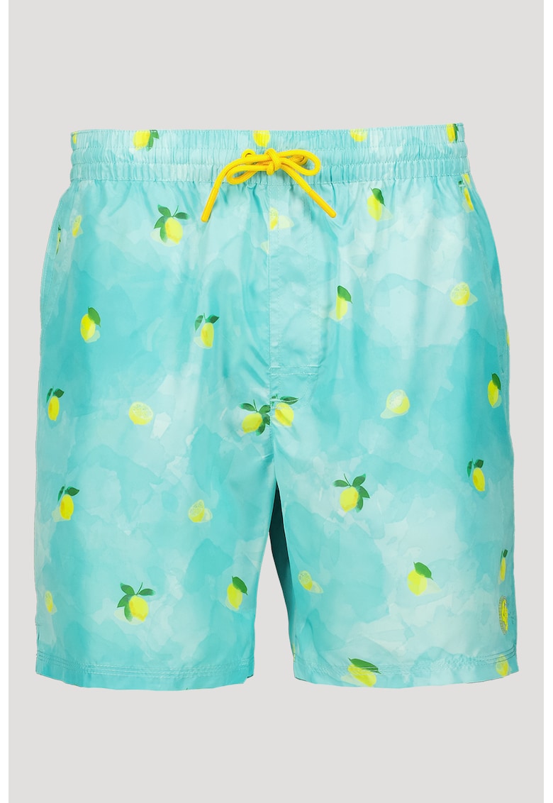 Pantaloni scurti de baie cu imprimeu cu fructe - Galben/Verde menta