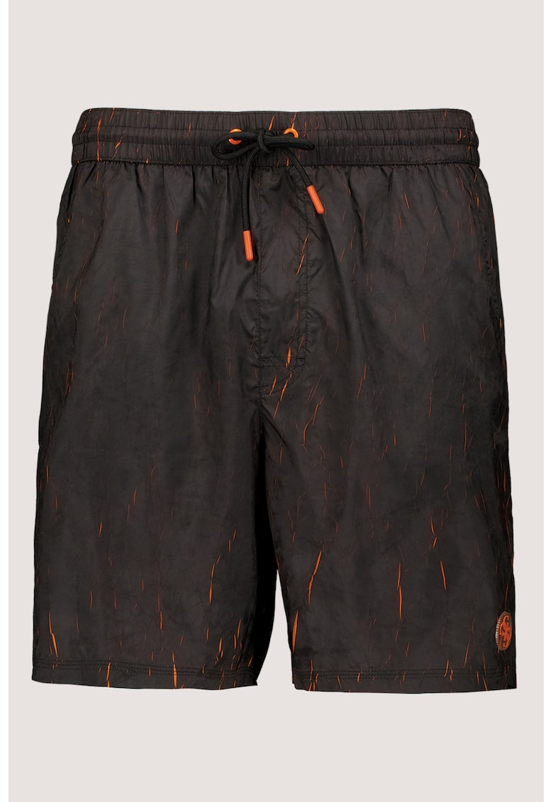 Pantaloni scurti de baie cu buzunare laterale - Negru/Portocaliu