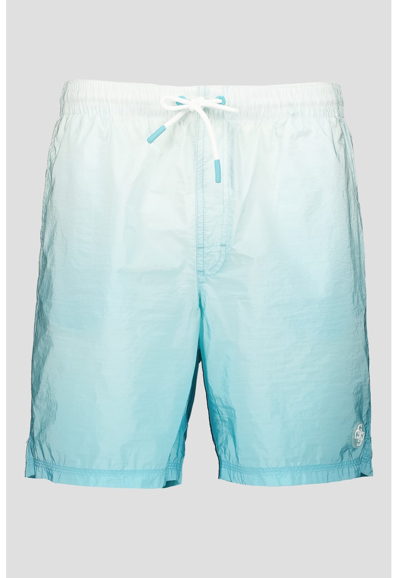 Pantaloni scurti de baie cu aspect in degrade - Albastru azur